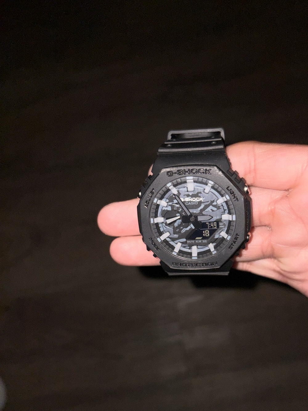 G-Shock Black Gray Camo Analog-Digital Watch